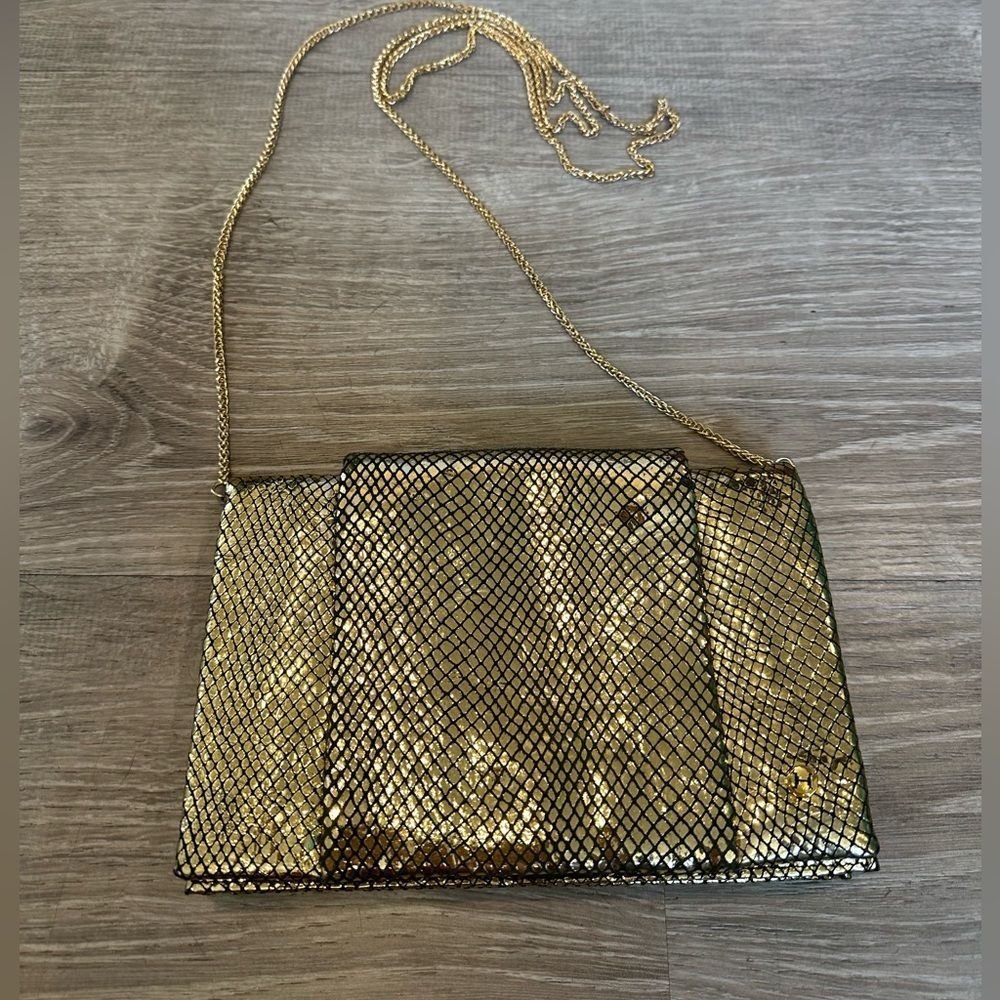 Halston Heritage gold snakeskin leather evening bag. This is Gorgeous!!!